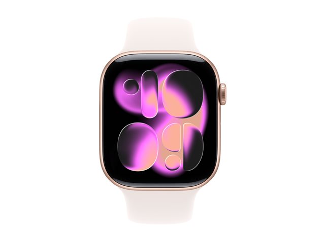 Apple Watch Series 11 GPS 46mm Rose Gold Aluminium Case with Light Blush Sport Band - S/M