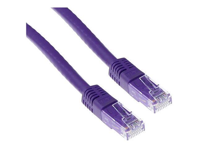 ACT Paarse 1 meter U/UTP CAT6 patchkabel met RJ45 connectoren