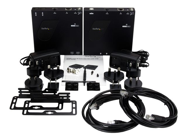 StarTech.com HDMI Over IP Extender - 1080p - HDMI Video and USB Over IP Distribution Kit with Video Wall Support - HDMI and USB Over LAN (ST12MHDLANU) - Video/audio/USB extender - up to 100 m - for P/N: ST12MHDLANUR