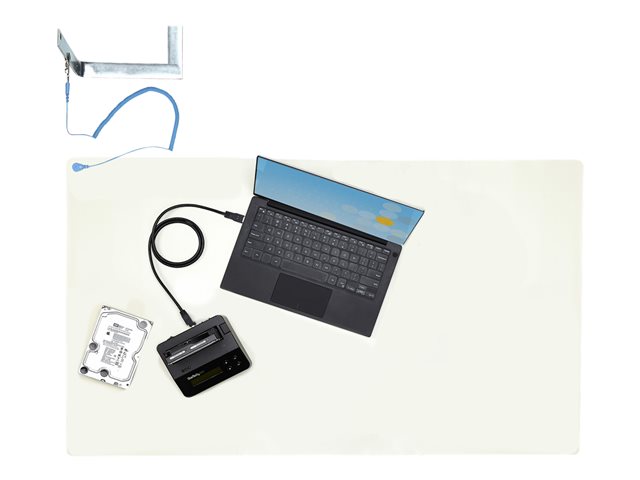 StarTech.com 23x47in Anti Static Mat, ESD Mat for Electronics Repair, Anti Static Desk Mat w/Detachable Grounding Wire, ANSI/ESD S 4.1 Compliant, Flexible Thermoplastic Work Mat/Pad - Suitable for Tables (LG-ANTI-STATIC-MAT) - Anti-static mat - detachable grounding wire - beige