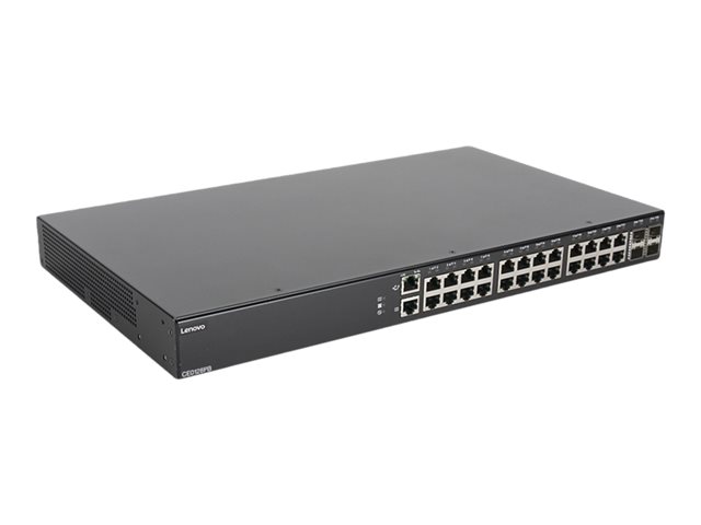 Lenovo CE0128PB 7Z36 - Switch - L3 - Managed - 24 x 100/1000/10000 + 4 x 1 Gigabit / 10 Gigabit SFP+ - side to side airflow - rack-mountable - PoE+ (185 W) - for ThinkAgile HX3721 Certified Node 7Y88