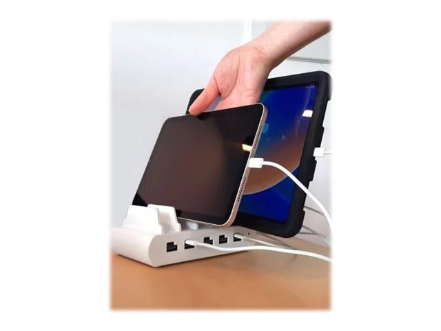 Compulocks 5 Port USB-C and USB-A Charging Dock with UK Plug - Charging dock - 10 output connectors (USB, 24 pin USB-C)