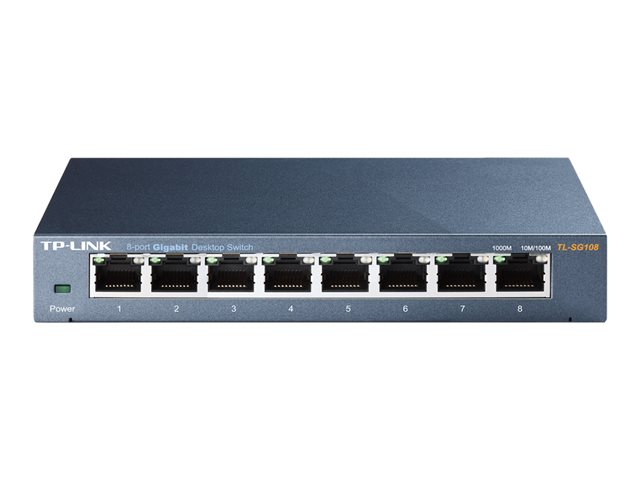 TP-Link TL-SG108 - V4 - switch - unmanaged - 8 x 10/100/1000 - desktop, wall-mountable