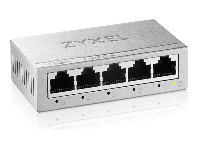 Zyxel GS-100 series GS-105B - Version 5 - switch - unmanaged - 5 x 10/100/1000 - desktop, wall-mountable