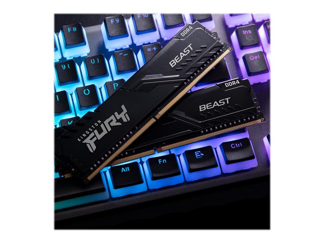 Kingston FURY Beast - DDR4 - kit - 32 GB: 2 x 16 GB - DIMM 288-pin - 2666 MHz / PC4-21300 - CL16 - 1.2 V - unbuffered - non-ECC - black