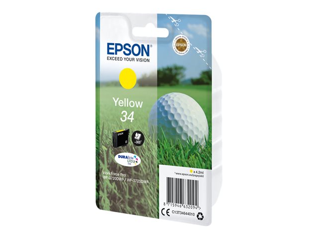 Epson 34 - 4.2 ml - yellow - original - ink cartridge - for WorkForce Pro WF-3720, WF-3720DWF, WF-3725DWF
