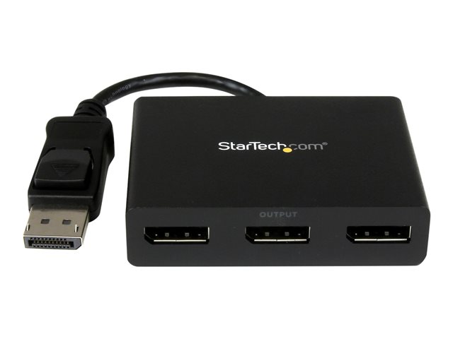 StarTech.com 3-Port Multi Monitor Adapter, DisplayPort 1.2 MST Hub, Dual 4K 30Hz & 1x 1080p, Video Splitter for Extended Desktop Mode on Windows PCs Only, DP to 3x DP Monitors MST Hub - Multi Stream Transport (MSTDP123DP) - Video splitter - desktop - AC 100/230 V - for P/N: SV231DPU34K, SVA5N3NEUA