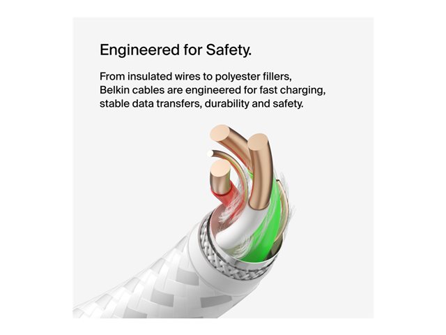 Belkin BoostCharge - USB cable - 24 pin USB-C (M) to USB (M) - 2 m - white