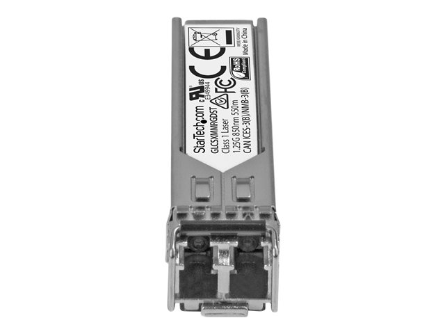 StarTech.com Cisco GLC-SX-MM-RGD Compatible SFP Module, 1000BASE-SX, 1GbE Multimode Fiber MMF Optic Transceiver, LC Connector, 550m, 850nm, DDM, Cisco ASR920, IE2000 IE4000, 1GE Mini GBIC - Lifetime Warranty (GLCSXMMRGDST) - SFP (mini-GBIC) transceiver module (equivalent to: Cisco GLC-SX-MM-RGD) - 1GbE - 1000Base-SX - LC multi-mode - up to 550 m - 850 nm
