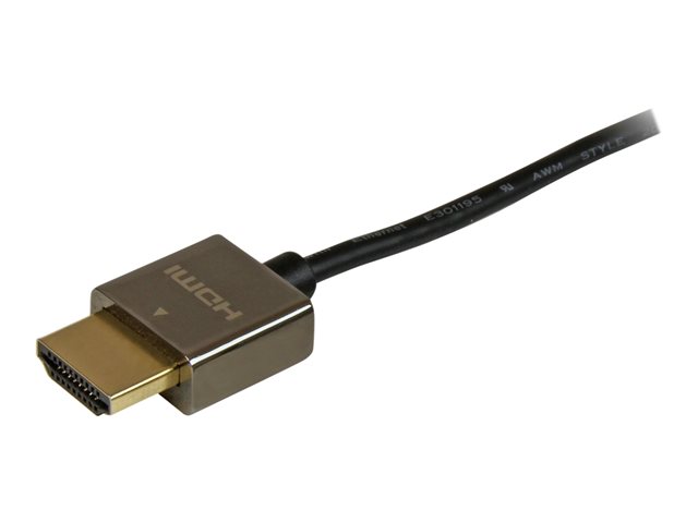 StarTech.com 2m Pro Series Metal High Speed HDMI Cable M/M - Ultra HD 4k x 2k HDMI Cable - Thin HDMI Cable - High End Metal HDMI Cable (HDPSMM2M) - HDMI cable - HDMI male to HDMI male - 2 m - double shielded - black - 4K support
