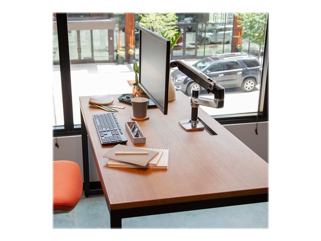 Ergotron LX - Mounting kit (articulating arm, desk clamp mount, extension adapter, grommet-mount base, 7\" post) - for LCD display - polished aluminium - screen size: up to 34\"