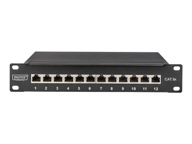 CAT 6A Patch Panel shielded 12-Port labe