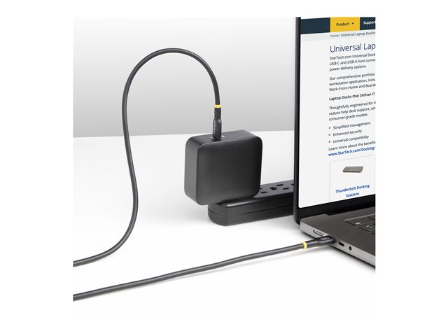 StarTech.com 3m USB C Charging Cable, USB-IF Certified USB-C Cable, 240W - USB cable - 24 pin USB-C (M) to 24 pin USB-C (M) - USB 2.0 - 48 V - 5 A - 3 m - extended power range (EPR), Power Delivery 3.1 support, halogen-free, passive - black