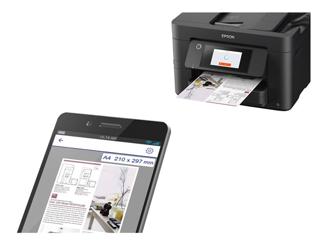 Epson WorkForce Pro WF-4820DWF - Multifunction printer - colour - ink-jet - A4 (210 x 297 mm) (original) - A4/Legal (media) - up to 25 ppm (printing) - 250 sheets - 33.6 Kbps - USB 2.0, LAN, Wi-Fi(n), USB host