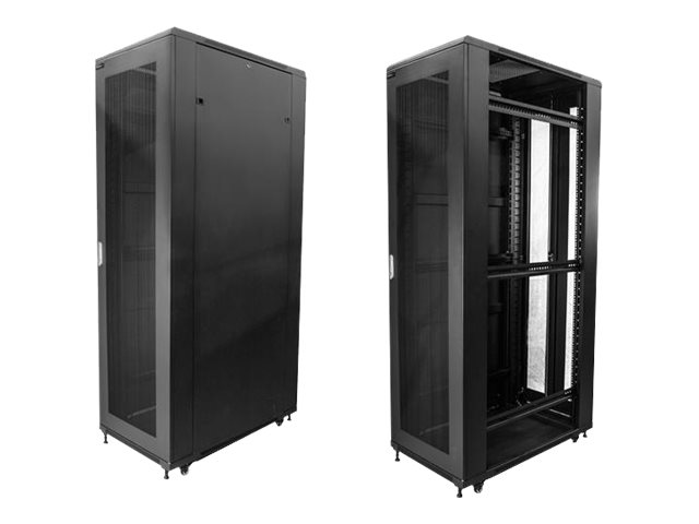 StarTech.com 42U Server Rack Cabinet - 4-Post Adjustable Depth (5.9\" to 36.4\") IT Network Equipment Rack Enclosure with Casters - 2000lbs (RK4236BKB) - Rack cabinet - floor-standing - black - 42U - 19\"