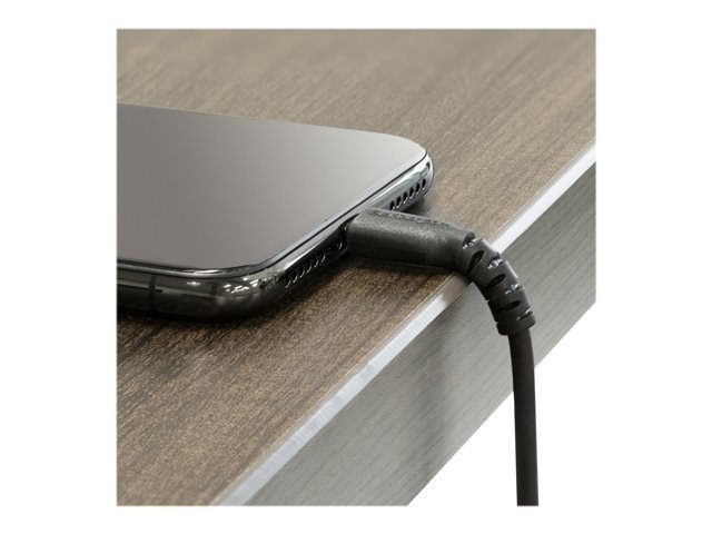 StarTech.com 3 ft(1m) Durable Black USB-A to Lightning Cable, Heavy Duty Rugged Aramid Fiber USB Type A to Lightning Charger/Sync Power Cord, Apple MFi Certified iPad/iPhone 12 Pro Max - iPhone 7/8/11/11 Pro - Lightning cable - USB male straight to Lightning male straight - 1 m - double shielded - black