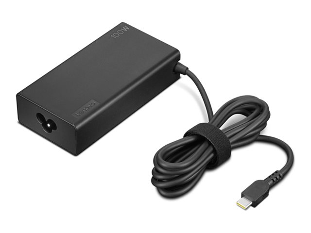 Lenovo - USB-C power adapter - AC 100-240 V - 100 Wh - black