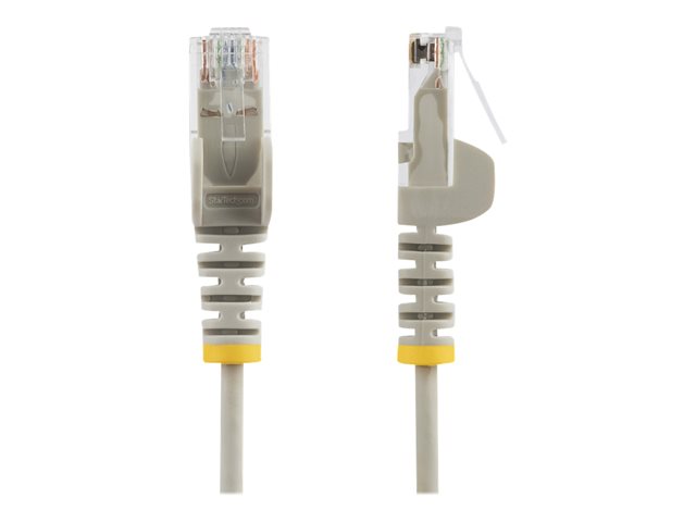 StarTech.com 2m Slim LSZH CAT6 Ethernet Cable, 10 Gigabit Snagless RJ45 100W PoE Patch Cord, CAT 6 10GbE UTP Network Cable w/Strain Relief, Grey, Fluke Tested/ETL, Low Smoke Zero Halogen - Category 6 - 28AWG (N6PAT200CMGRS) - Patch cable - RJ-45 (M) to RJ-45 (M) - 2 m - CAT 6 - snagless - grey