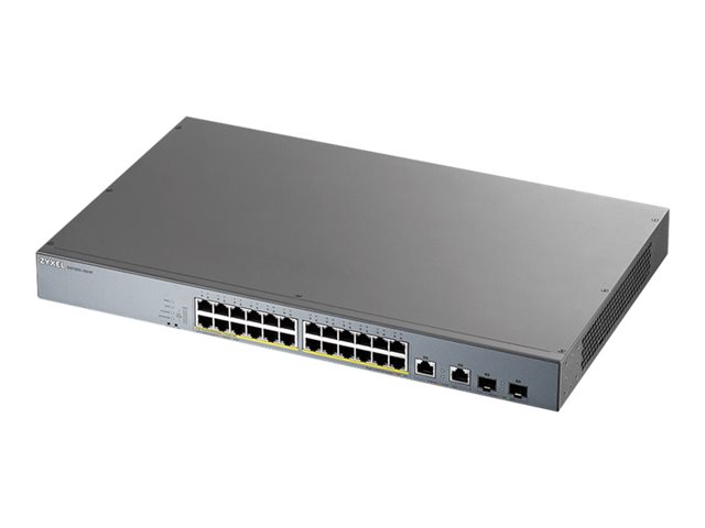 Zyxel GS1350-26HP - Switch - smart - 24 x 10/100/1000 (PoE+) + 2 x combo Gigabit SFP (uplink) - desktop, rack-mountable - PoE+ (375 W)