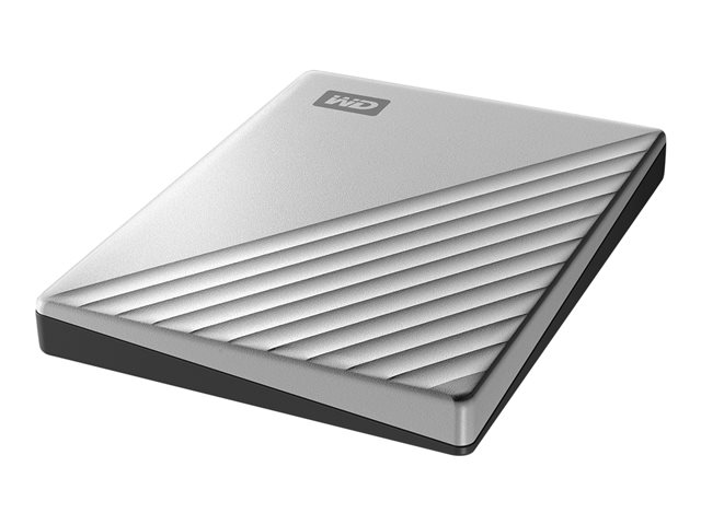 WD My Passport Ultra WDBC3C0020BSL - Hard drive - encrypted - 2 TB - external (portable) - USB 3.0 (USB-C connector) - 256-bit AES - silver