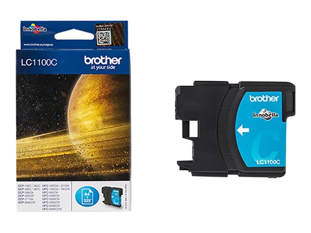Brother LC1100C - Cyan - original - ink cartridge - for Brother DCP-185, 385, 395, 585, J715, MFC-490, 5490, 5890, 5895, 6890, 790, 795, 990, J615