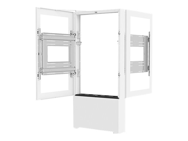 Chief Impact Floor Kiosks Series LF55UWP-B2B - Stand - portrait - for 2 LCD displays / AV System - lockable - white - screen size: 55\" - floor-standing
