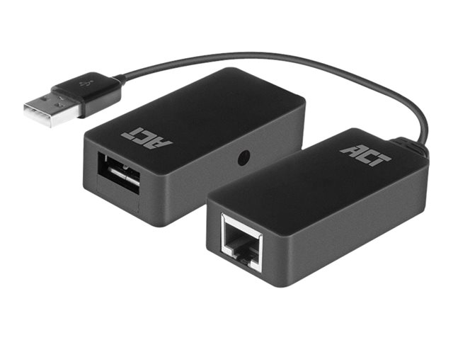 ACT Active USB 2.0 extender set 50m single CATx, with power adapter (retail)