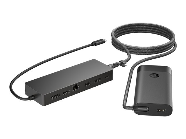 HP Universal - Docking station - USB-C - HDMI, DP - 10Mb LAN - with Laptop Charger - Europe