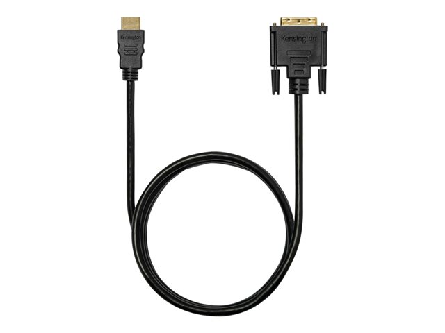Kensington HDMI (M) to DVI-D (M) Passive Cable, 6ft - Adapter cable - DVI-D male to HDMI male - 1.83 m - double shielded - black - passive, thumbscrews