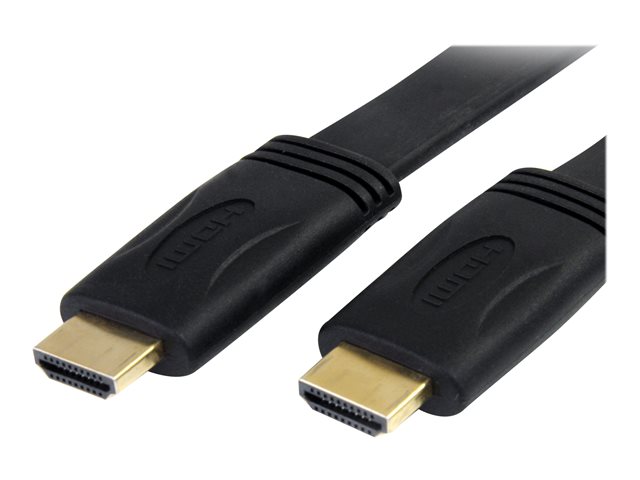StarTech.com 6 ft Flat High Speed HDMI Cable with Ethernet - Ultra HD 4k x 2k HDMI Cable - HDMI to HDMI M/M - Flat HDMI Cable (HDMIMM6FL) - HDMI cable with Ethernet - HDMI male to HDMI male - 1.8 m - black