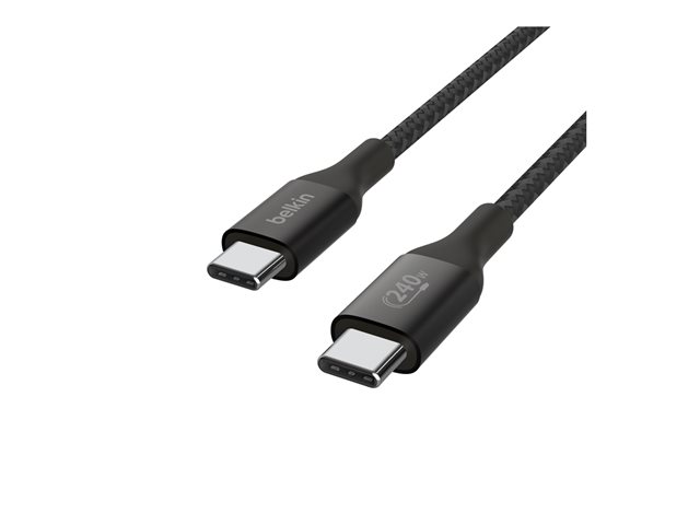 Belkin BoostCharge - USB cable - 24 pin USB-C (M) to 24 pin USB-C (M) - USB 2.0 - 2 m - up to 240W power delivery support - black
