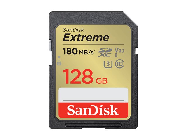 SanDisk - Flash memory card (microSDXC to SD adapter included) - 128 GB - Video Class V30 / UHS-I U3 / Class10 - microSDXC UHS-I