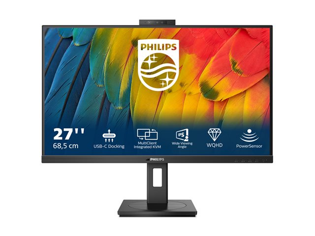 Philips 27B1U5601H - 5000 Series - LED monitor - USB - 27\" - 2560 x 1440 QHD @ 75 Hz - IPS - 350 cd/m² - 1000:1 - 4 ms - HDMI, DisplayPort, USB-C - speakers - black