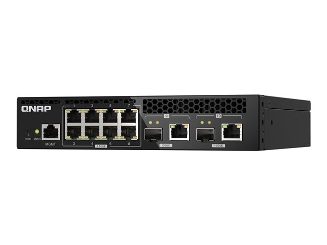 QNAP QSW-M2108R-2C - Switch - Managed - 8 x 2.5GBase-T + 2 x combo 10 Gigabit SFP+/RJ-45 - desktop, rack-mountable