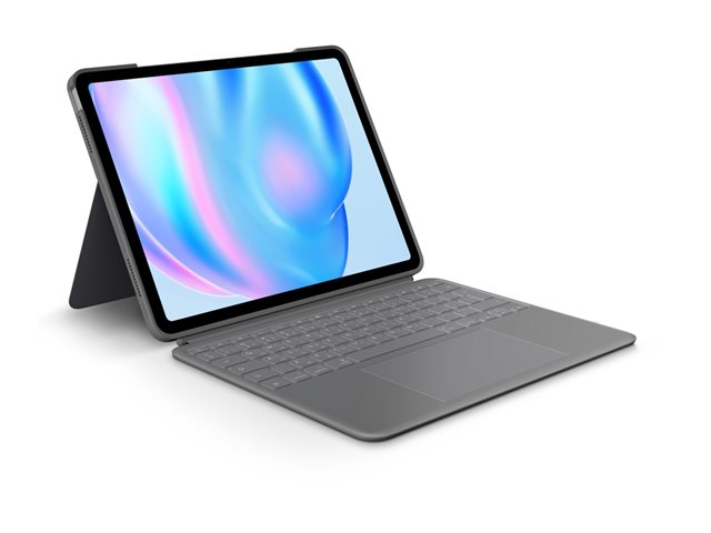 Logitech Combo Touch - Keyboard and folio case - with trackpad - backlit - Apple Smart connector - QWERTZ - Swiss - oxford grey - for Apple 13-inch iPad Air (M2, M3)