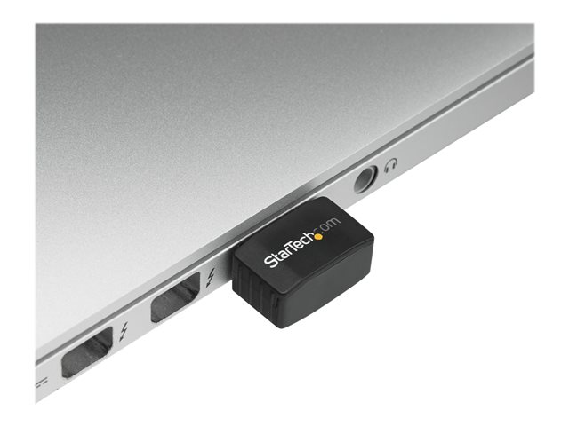 StarTech.com Wireless USB WiFi Adapter - Dual Band AC600 Wireless Dongle - 2.4GHz / 5GHz - 802.11ac Wi-Fi Laptop Adapter (USB433ACD1X1) - Network adapter - USB 2.0 - Wi-Fi 5 - black