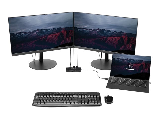 StarTech.com USB 3.0 Mini Dock, Dual Monitor USB-A Docking Station w/ DisplayPort 4K 60Hz Video & Gigabit Ethernet, 1ft (30cm) Cable, Portable USB 3.1 Gen 1 Type-A Laptop Adapter, 4K Dock - DisplayLink Mini Dock (USBA2DPGB) - Docking station - USB - 2 x DP - 1GbE