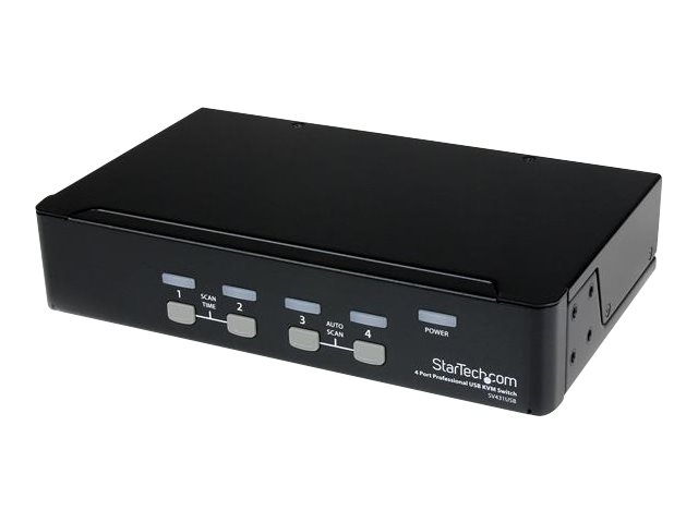 StarTech.com 4 Port Professional VGA USB KVM Switch with Hub - 1U Rack-mountable KVM Switch (SV431USB) - KVM switch - 4 x KVM port(s) - 1 local user - desktop - for P/N: SV431RACK, SVUSB2N1_10, SVUSB2N1_15, SVUSB2N1_6