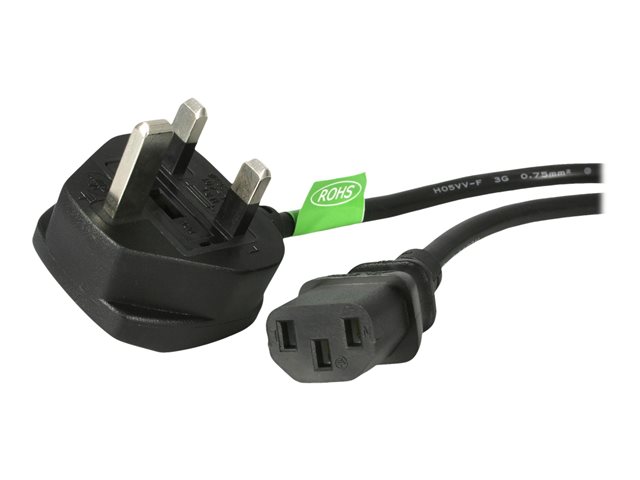 StarTech.com 10ft (3m) UK Computer Power Cable, 18AWG, BS 1363 to C13 Power Cord, 10A 250V, Black Replacement AC Power Cord, TV/Monitor Power Cable, BS 1363 to IEC 60320 C13 Kettle Lead - Power Supply Cable - Power cable - power IEC 60320 C13 to BS 1363 (M) - 3 m - black