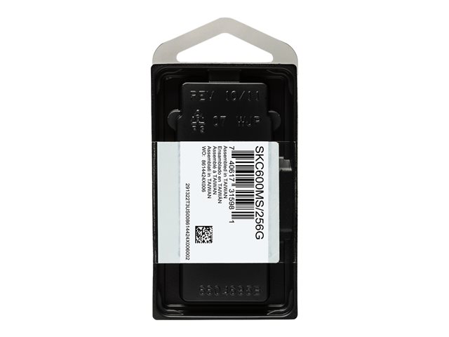 Kingston KC600 - SSD - encrypted - 256 GB - internal - mSATA - SATA 6Gb/s - 256-bit AES - TCG Opal Encryption, Self-Encrypting Drive (SED)