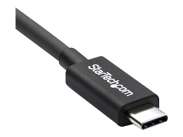 StarTech.com 50cm (1.6ft) Thunderbolt 3 Cable, 40Gbps, 100W PD, 4K/5K Video, Thunderbolt-Certified, Compatible w/ TB4/USB 3.2/DisplayPort - Thunderbolt cable - 24 pin USB-C (M) to 24 pin USB-C (M) - Thunderbolt 3 / USB / DisplayPort - 50 cm - black - for P/N: PEXUSB321C, TB33A1C, TB3DK2DHV, TB3DK2DHVUE, TB3DK2DPPDUE, TB3DKDPMAW, TB3DKDPMAWUE
