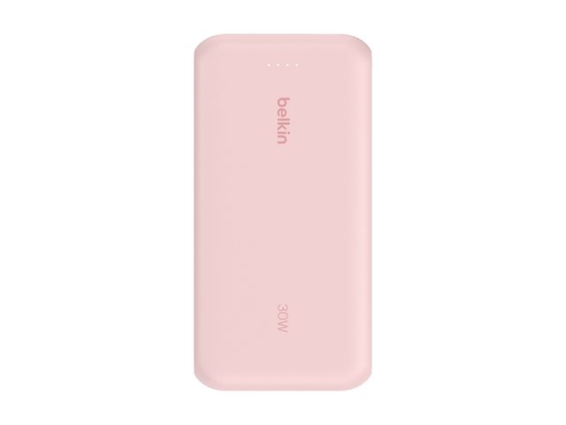 20k PD30w Integrated USB-C Cable Power Bank, Pink