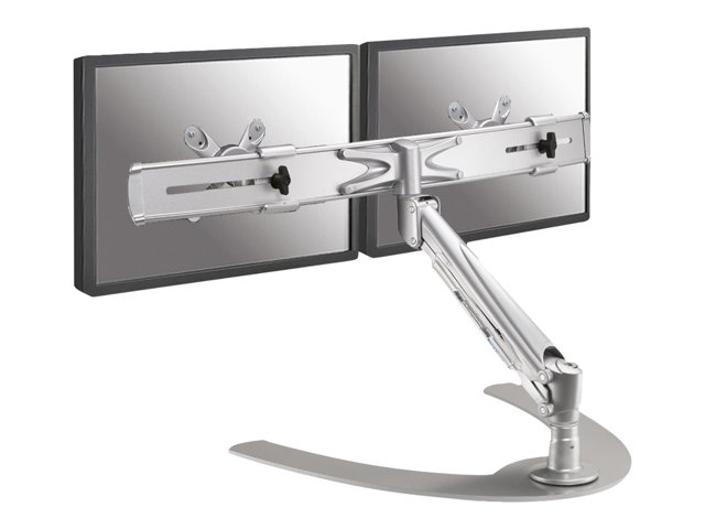 Neomounts FPMA-D940DD - Stand - full-motion - for 2 LCD displays - silver - screen size: 10\"-24\" - desktop stand, desk-mountable