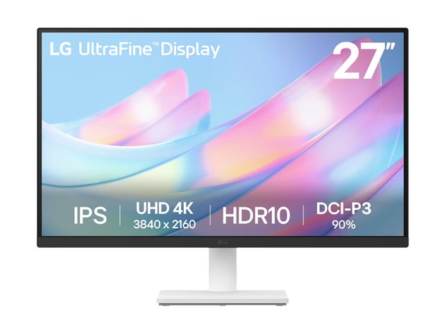 LG UltraFine 27US500-W - LED monitor - 27\" - 3840 x 2160 4K UHD (2160p) @ 60 Hz - IPS - 300 cd/m² - 1000:1 - HDR10 - 5 ms - 2xHDMI, DisplayPort
