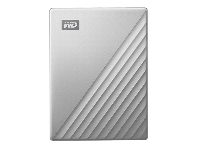 WD My Passport Ultra WDBFTM0040BSL - Hard drive - encrypted - 4 TB - external (portable) - USB 3.0 (USB-C connector) - 256-bit AES - silver