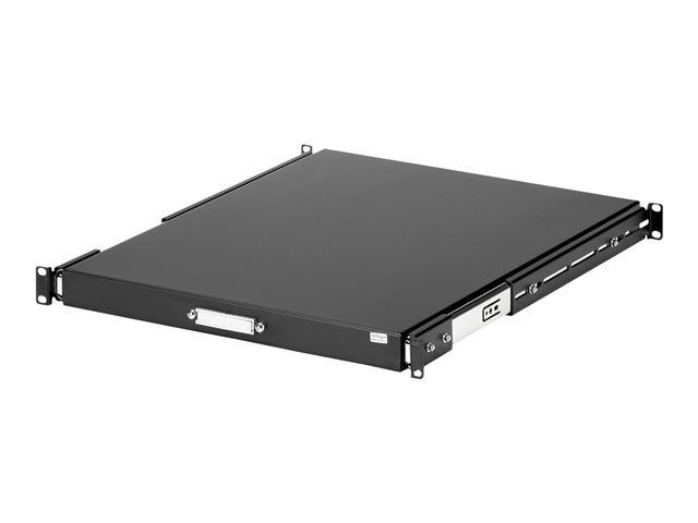 StarTech.com 1U Sliding Server Rack Mount Keyboard Shelf Tray - 55lbs - 22\" Deep Steel Pull Out Drawer for 19\" AV, Network Equipment Rack (SLIDESHELFD) - Rack keyboard shelf - black - for P/N: RK1536BKF, RK1836BKF, RK2537BKM, RK3236BKF, RK4236BKB, RK4242BK24, RK4242BK30