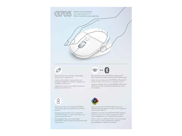 G705 Wireless Gaming Mouse - OFF WHITE -