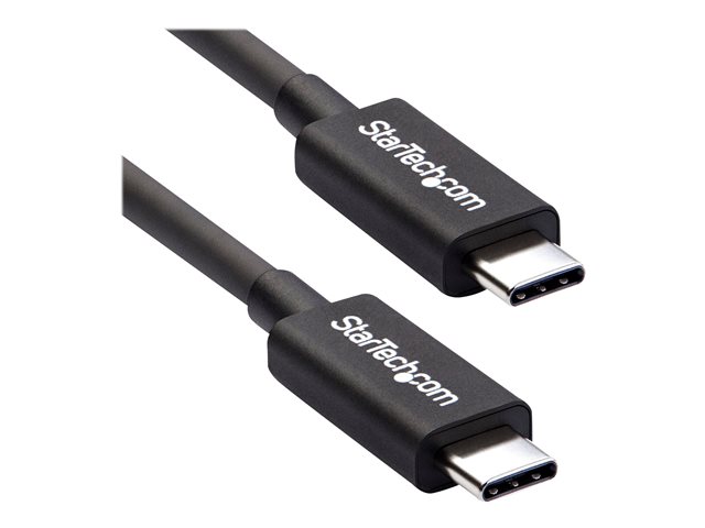 StarTech.com 2m (6.6ft) Thunderbolt 3 Cable, 20Gbps, 100W PD, 4K Video, Thunderbolt-Certified, Compatible w/ TB4/USB 3.2/DisplayPort - Thunderbolt cable - 24 pin USB-C (M) to 24 pin USB-C (M) - Thunderbolt 3 / USB / DisplayPort - 2 m - black - for P/