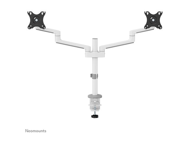 Neomounts DS60-425WH2 - Mounting kit (articulating arm) - full-motion - for 2 monitors - steel - white - screen size: 17\"-27\" - desk-mountable