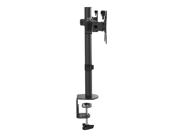 Fits display 13-27\" with vesa sizes 75 x 75 or 100 x 100 - 2 part arms - rotate - quick-release - swivel tilt - clamp or grommet - post height 465 mm - max between screen centres 790 mm - matt black